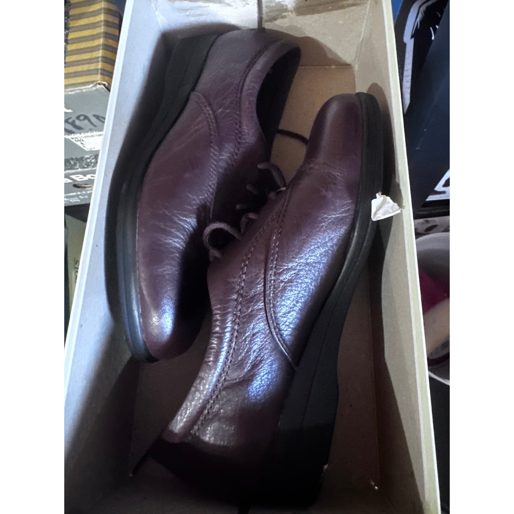 Soft Spots Jocelyn Brown Leather Lace Up Wedge Oxfords Shoes Womens 6.5 M